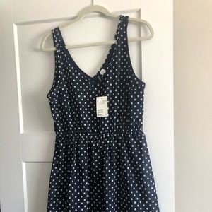 h & m blue polka dot dress NWT